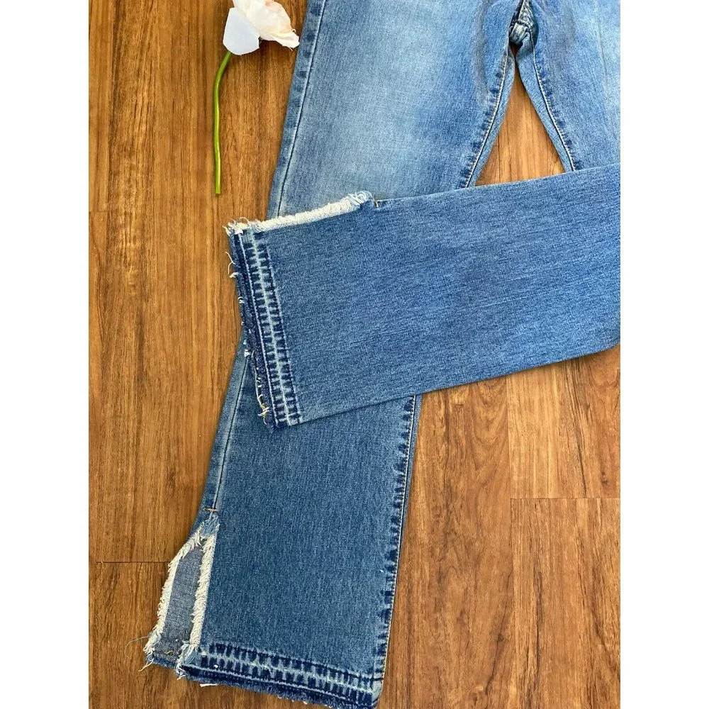 Vintage Tommy Hilfiger Straight Jeans Women's 7 Rare Raw Frayed Hem Side‎ Slits